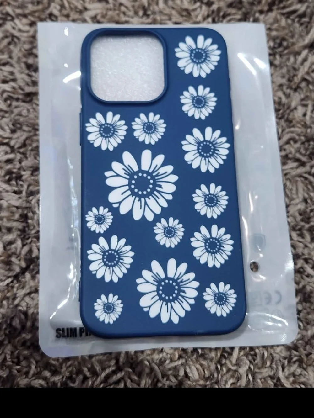 I Phone 12 Pro Max Blue Floral Daisy Phone Case